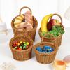 Multipurpose Imitation Rattan Wall Mount Basket with Hanging Handle Decor Hand Woven for Toys Snacks Vegetable Ginger Garlic