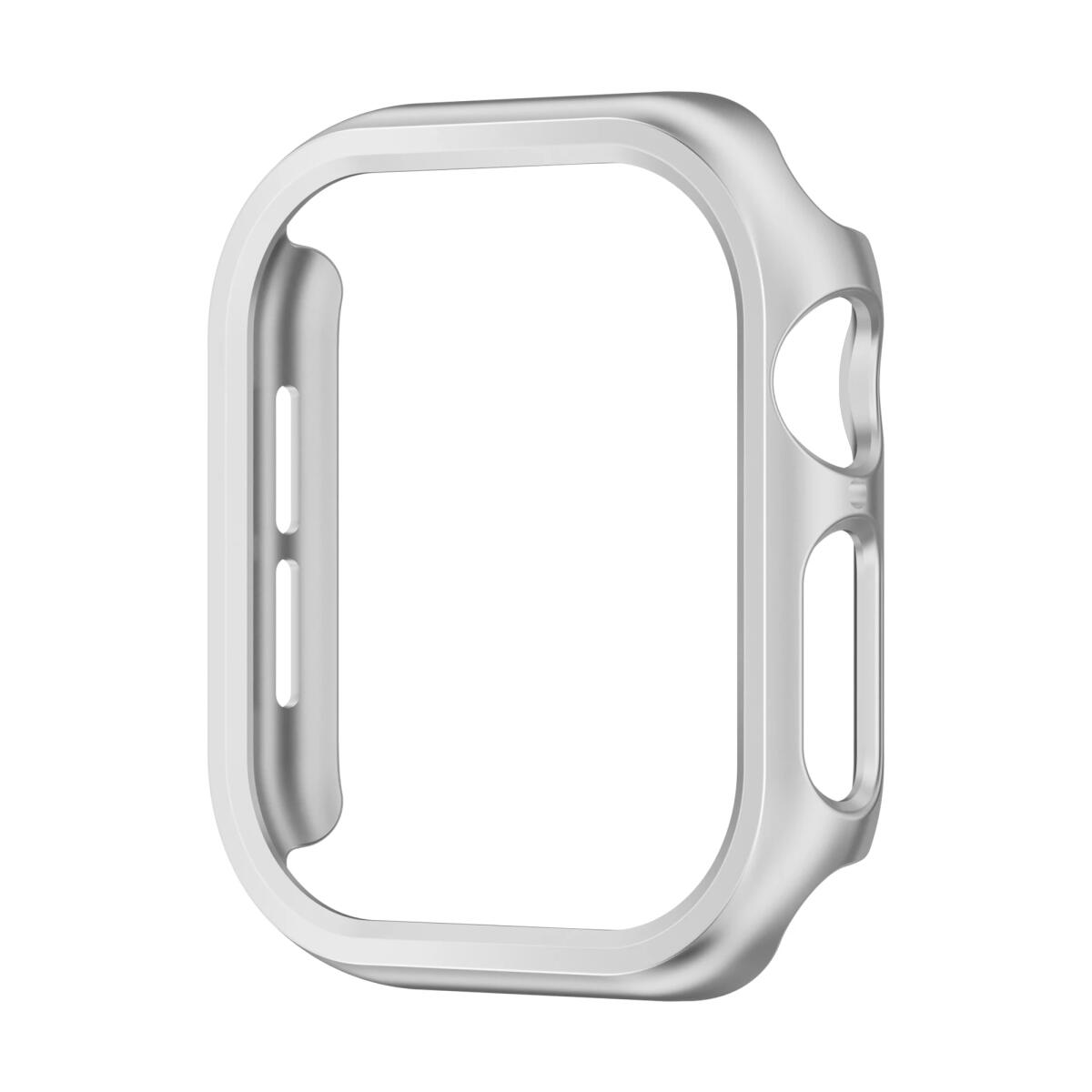 

Чехол Hollow PC для Apple Watch 10 46 мм 42 мм защитная рамка для экрана жесткий бампер чехол аксессуары для IWatch Series 10 чехол 46mm Series 10 серебряный