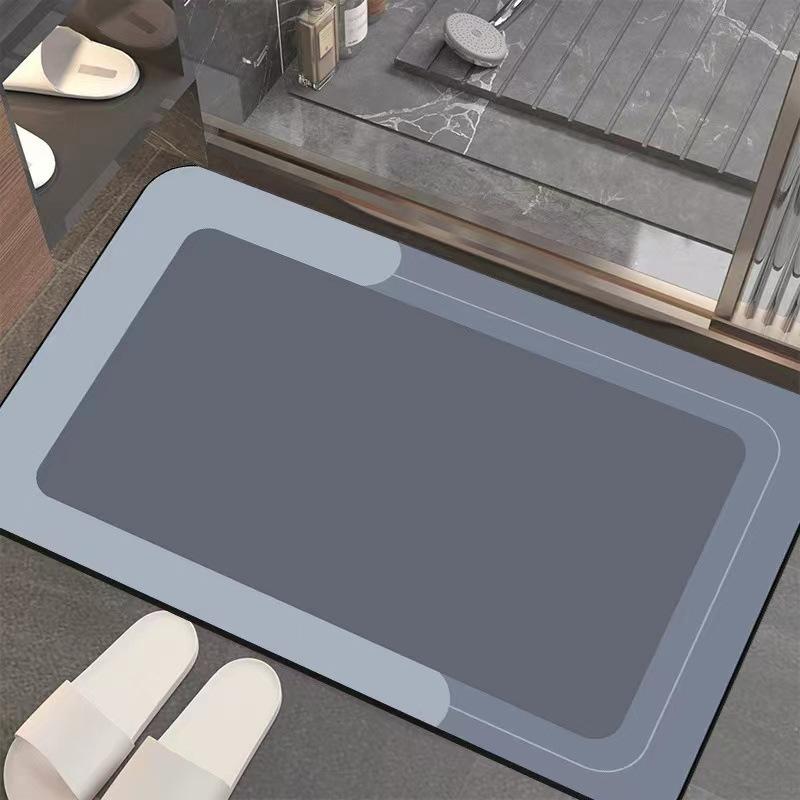 

Главная Ванная комната Впитывающий коврик для пола, Ванная комната Нескользящий коврик для ног серо голубой