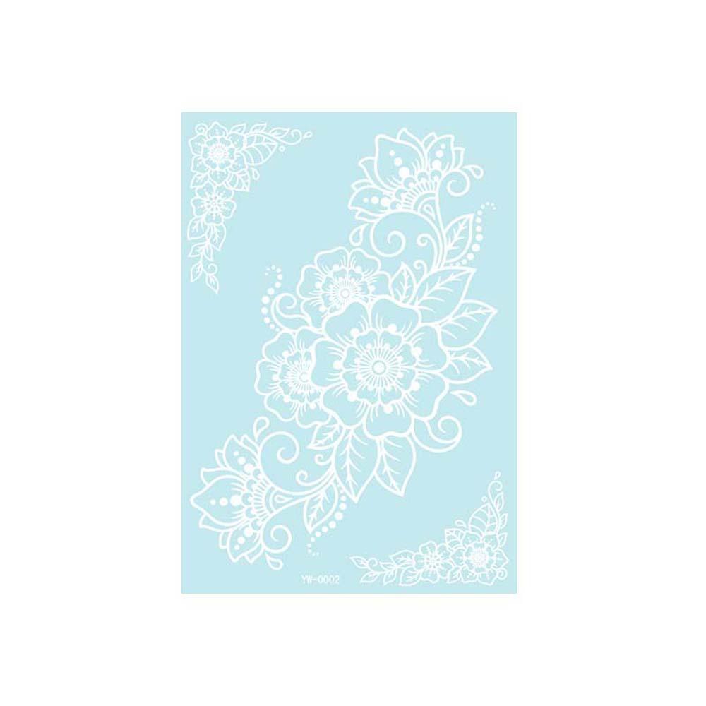 Wedding Tool Luminous Henna Tattoo Sticker White Body Art Sticker Lace Temporary Tattoo  Girls