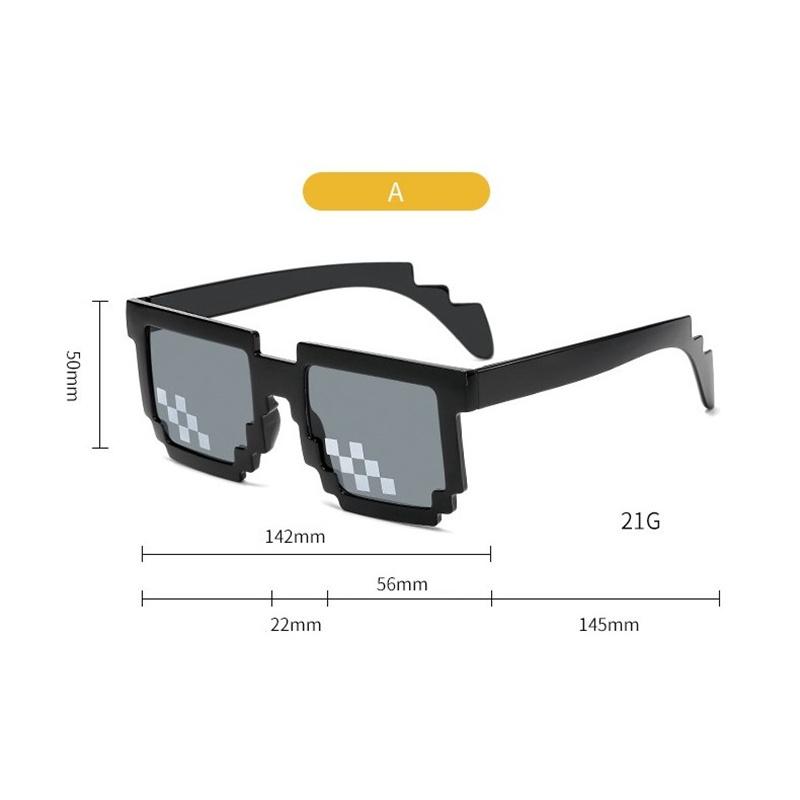 8 Bit Thug Life Sunglasses Shades Pixelated Ladies Sunglasses Eyeglasses Mosaic Sunglasses For Men Women Unisex Gift Toy Glasses