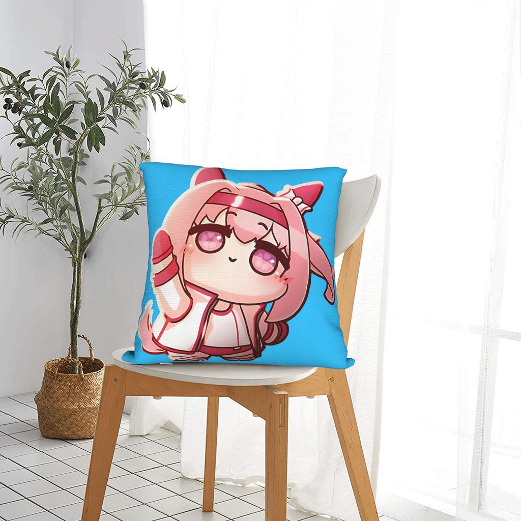 Haru Urara Pillow Case Umamusume Retro Trendy Pillow Cover Square Pillowcases For Chair Sofa Home Decor