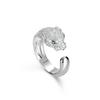 New Full Diamond Leopard Head Open Ring for Women, Light Luxury, Exquisite and Personalized, Non Fading Food Ring