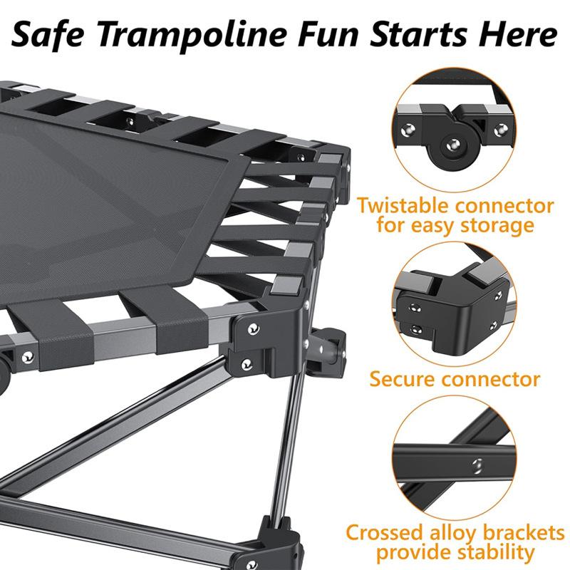 Foldable Fitness Trampoline, Adjustable Indoor/Outdoor Bouncer for Adults Kids and Home Gym and Home Workout.