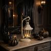 Safe LED Atmosphere Lamp Skeleton Hand Lantern Gothic Bone Table Lamp USB Style Accessory Powered Spooky Decorative Light for Halloween Party Home