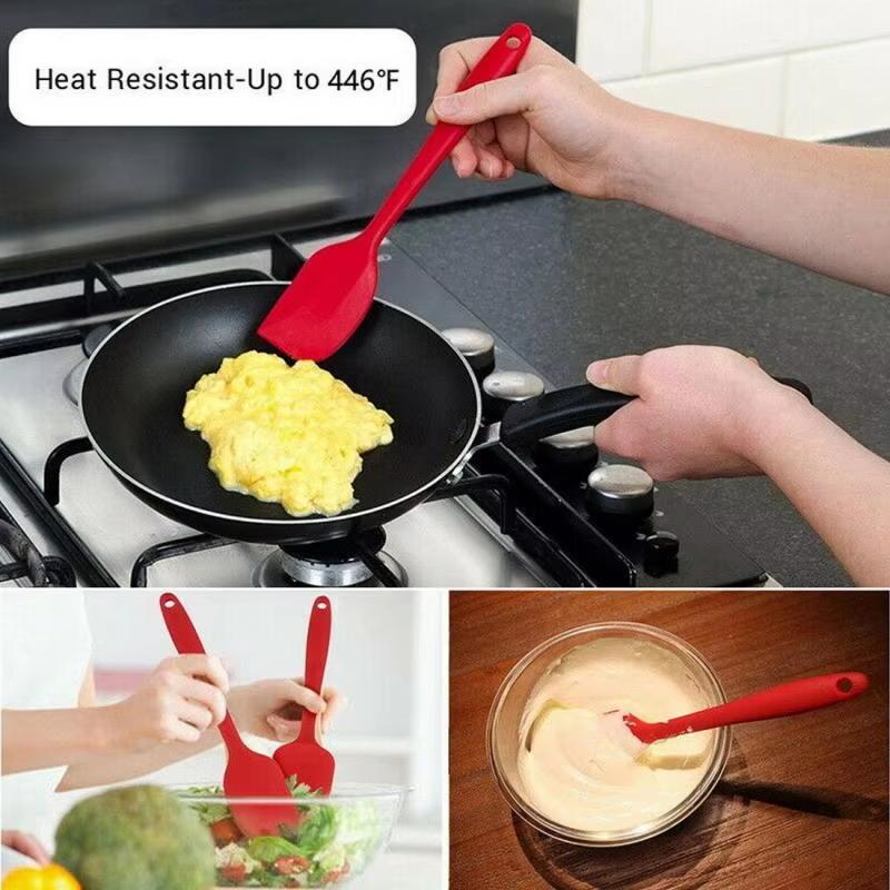 6Pcs Non Stick Spatula Set Cooking Utensils Set Silicone Cream Butter Cookie Cake Spatula Baking Pastry Scraper Spatula Turner