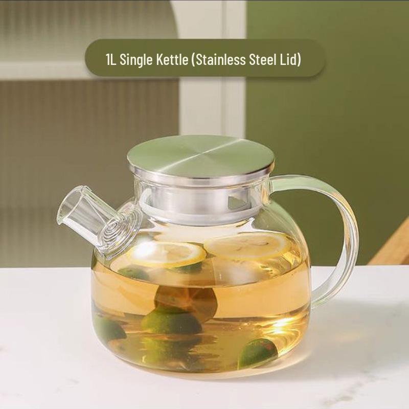 Borosilicate Glass Cold Water Pitcher with Filter and Bamboo Steel Lid