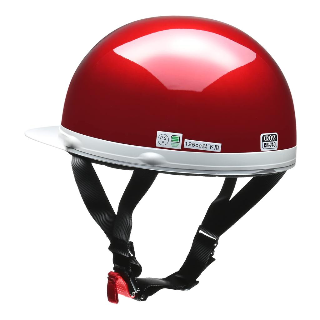 LEAD Cross Half Motorcycle Helmet Candy Free Fits CR-740 Red, Size, 57-60cm
