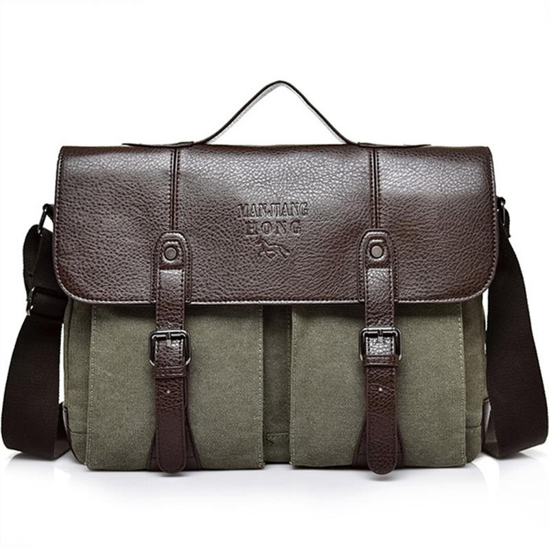 

Мужские сумки через плечо, мужские холщовые сумки через плечо, сумки-мессенджеры для мальчиков, мужские сумки для путешествий 37x28x12cm зелёный