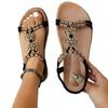 New Bohemian Flat Bohemian Wooden Button Open-toed Sandals Women's Sandals