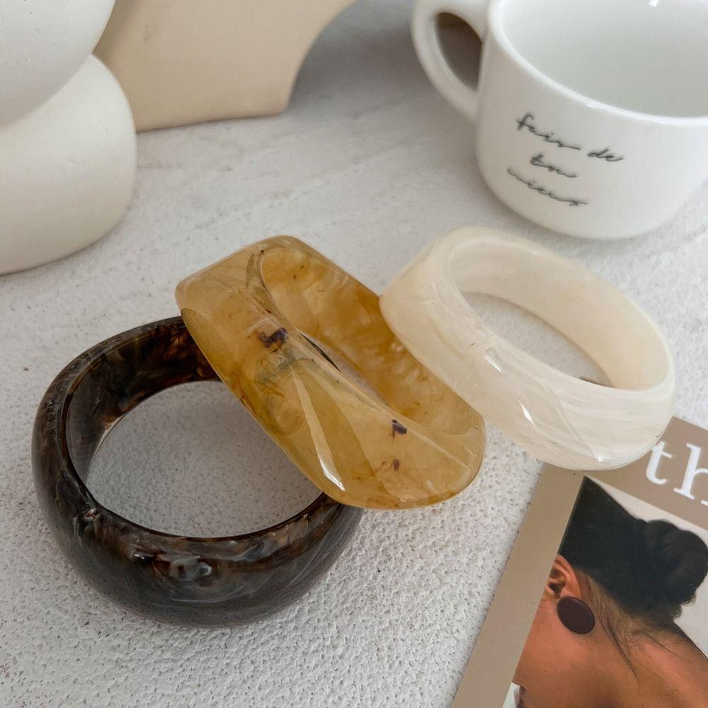 Irregular Resin Acrylic Bracelets Geometric Lady's Bracelet New Chunky Bangles  Gifts