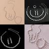 Fashion Bridal Jewelry Set With Waterdrop Crystal Necklaces And Earrings For Women