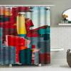 Colorful Bathroom Decor Shower Curtain Abstract Art Design For Home Decoration