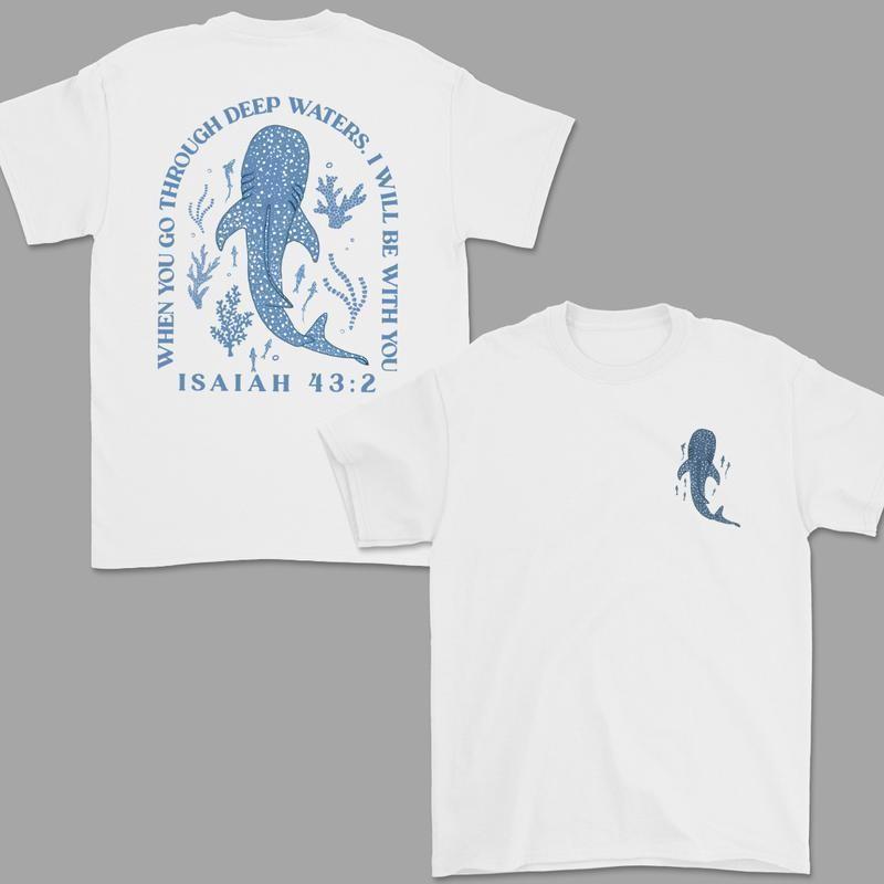 Whale Shark Tshirt,Beachy Shirt,Shark Shirt,Jesus T-shirt,Beachy Tee,Beachy Tee S