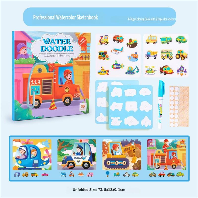 Early Education Magic Water Painting Book Repeated Draw Water Pen Animal Cognitive Educational Toys Kids Early Learning Book