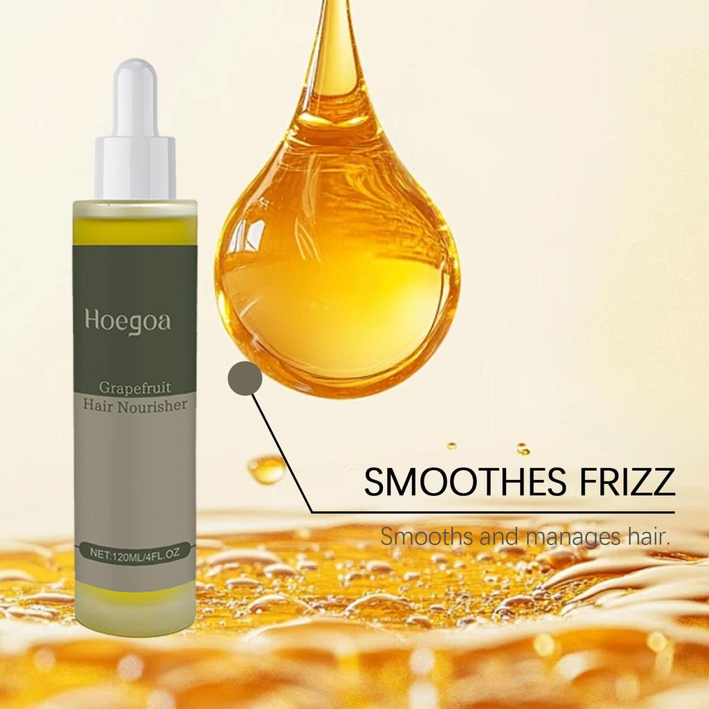 Grapefruit Hair Serum, Moisturizing & Nourishing for Smooth, Shiny Hair, Anti-Frizz Hair Care Essence