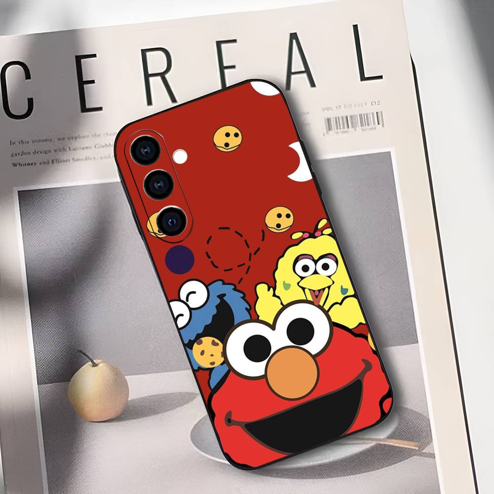 S-Sesame S-Street C-Cookie Elmo Phone Case For Samsung Galaxy A73,A72,A71,A70,A53,A52,A51,Others Soft Black Cover