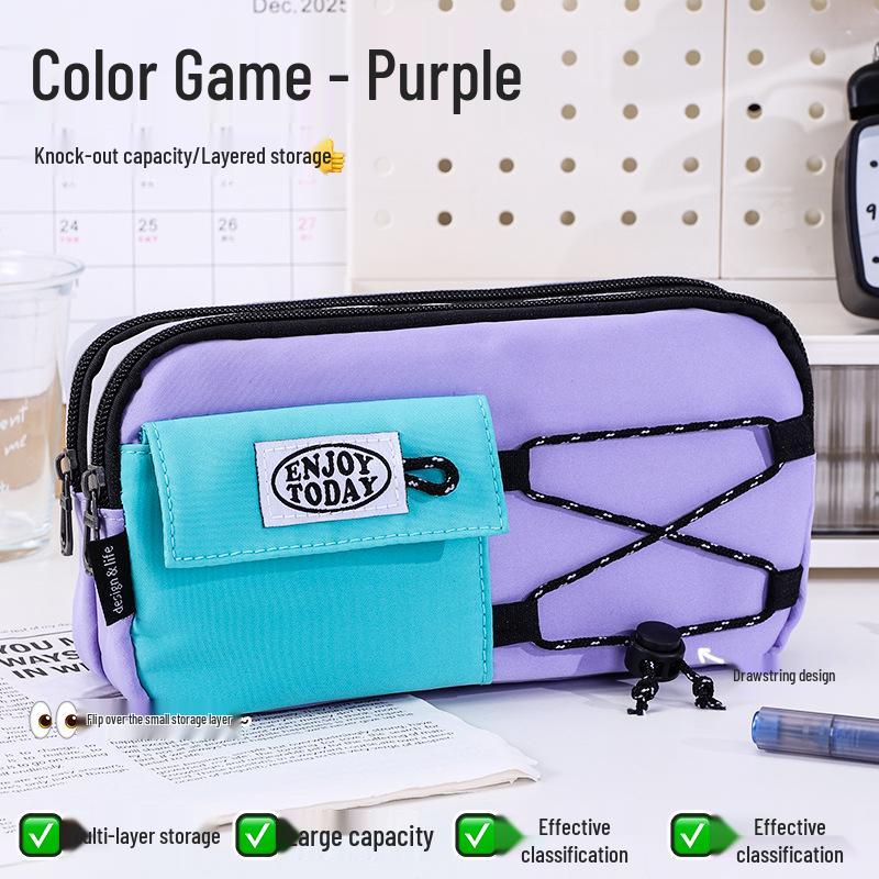 Large Capacity Blue Transparent Ita Pencil Case - Stylish and Functional for Students