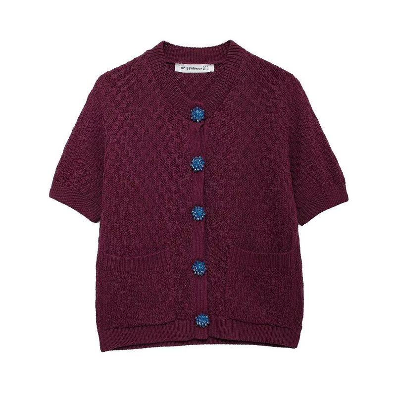 Kaslead New Arrival Women's Clothing Fashion Style Fashion Casual Jewelry Button Decoration Knitting Outwear 6427103
