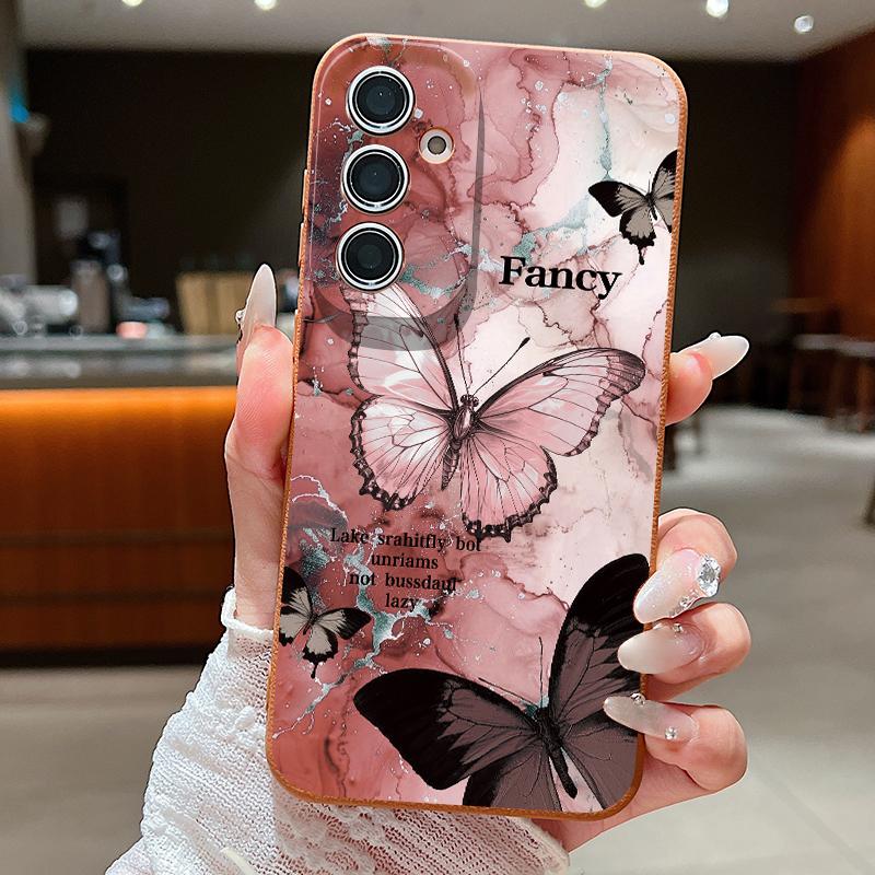 Fancy Butterfly Print Case For Samsung A18 A57 A37 A17 A56 A36 A26 A16 A55 A35 A25 A15 A54 S21 FE S22 S23 S24 Plus S25 S26 Ultra Silicone Cover
