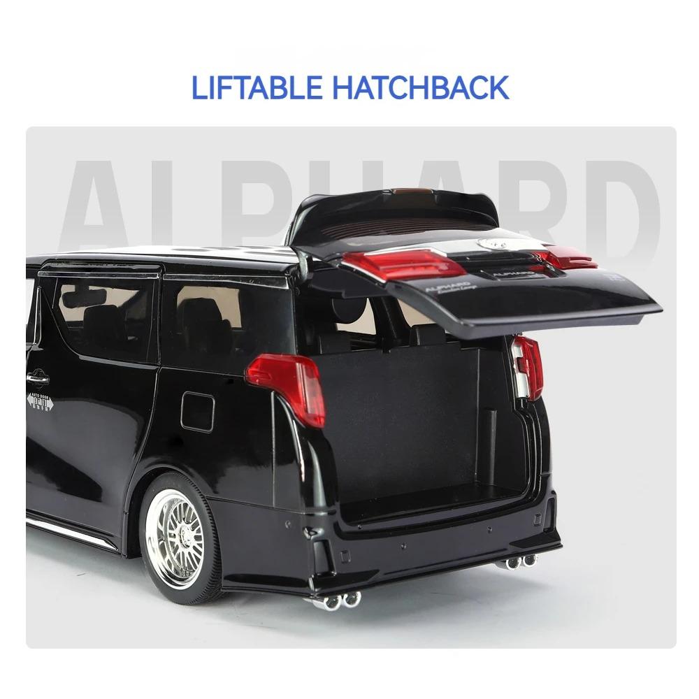 1/18 Scale Toyota Alphard MPV Large Size Alloy Car Model Diecast Metal Toy Vehicles Car Model Simulation Sound and Light Children Gift