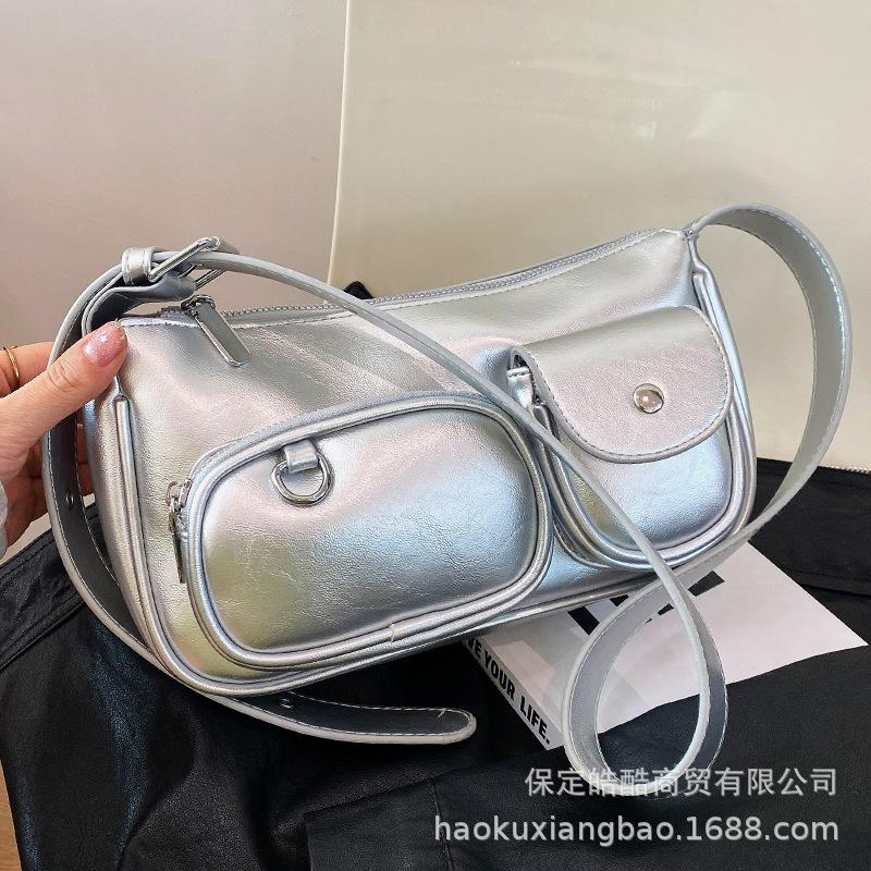 Bag Women's 2025 Spring and Summer New Korean Ins Niche Personalized Retro Shoulder Underarm Bag Crossbody Small Square Bag