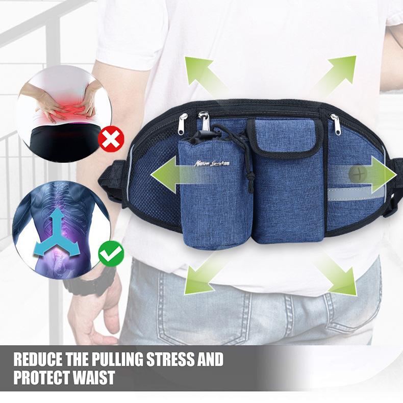 Hot Selling Oxford Zipper Outdoor Leash Multi-Functional Sports Running Fitness Training Dog Walking Pet Waist Bag Fanny Pack