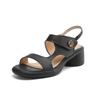 Summer platform sandals women's new high-heeled women's casual sandals round head buckle rubber non-slip one-word sandals