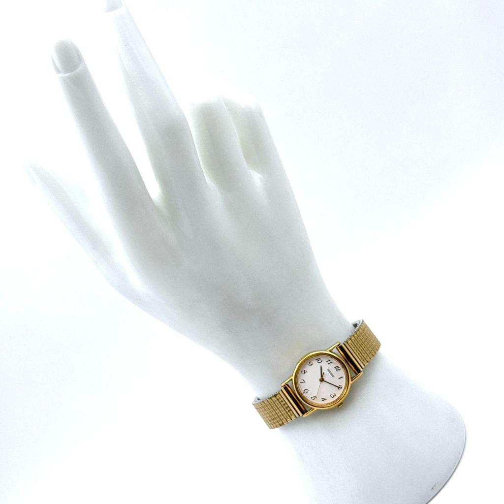 Used C143 [Vintage, Battery Replaced] SEIKO Gold-Tone Round Case Breguet Numerals Ladies Watch