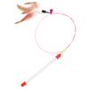 Pet Feather Teaser Retractable Wand Interactive Feather Toys Fishing Rod for Cats Play Exercise