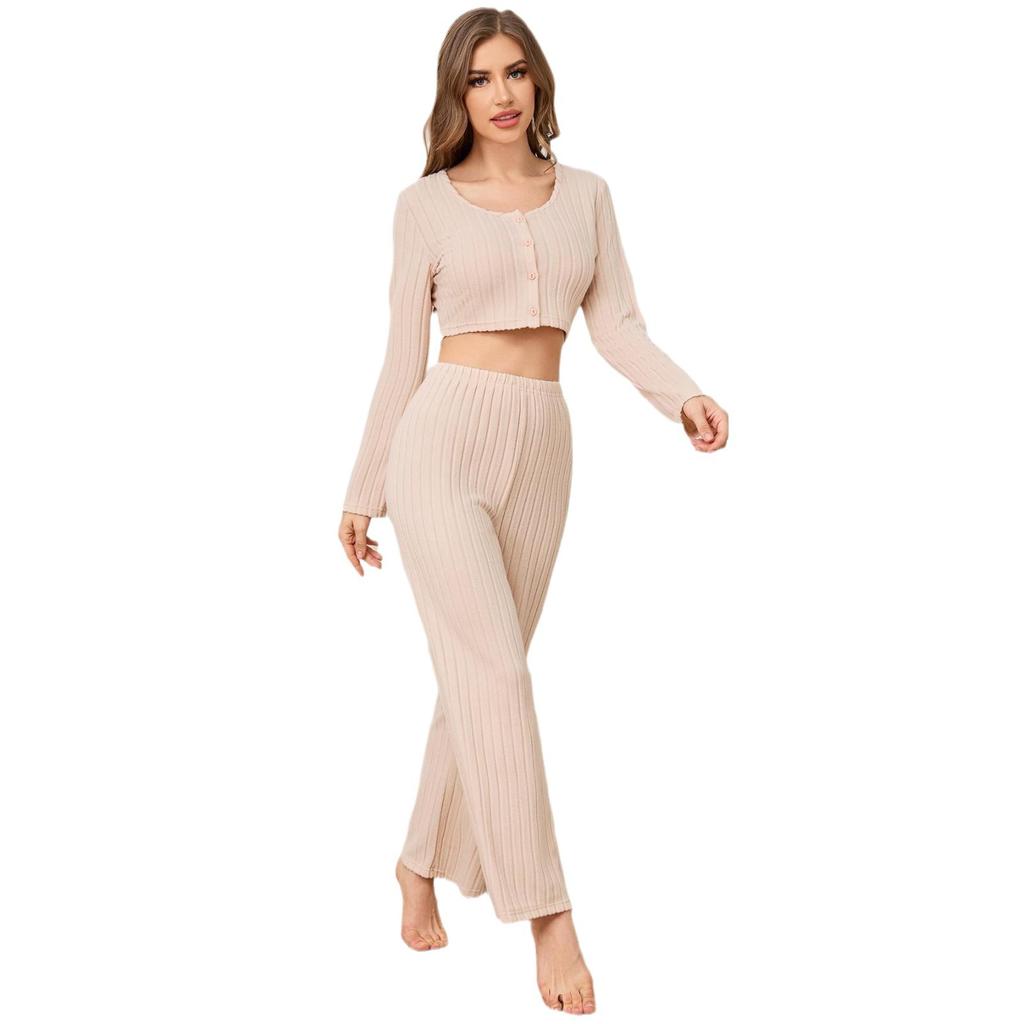 Homewear Autumn and Winter Casual Sports Long-sleeved Trousers Pajamas Suit
