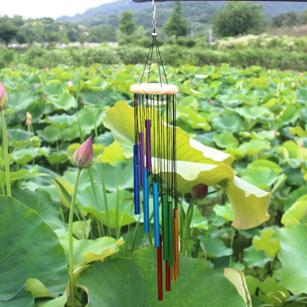 12 Tubes Wind Chimes Pendant Aluminum Tube+Pine Metal Pipe Wind Chimes Bells For Living Bedroom Dining Coffee Shop Wind Chimes