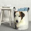 Laundry Collector Dog Jack Russell Terrier Photo Folding Laundry Basket Large Storage Children Washing Basket Home Organizer