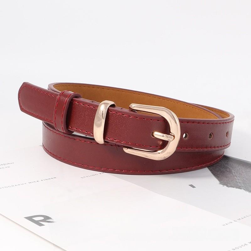 Womens Pu Leather Belt With Metal Pin Closure For Trendy And Versatile Looks