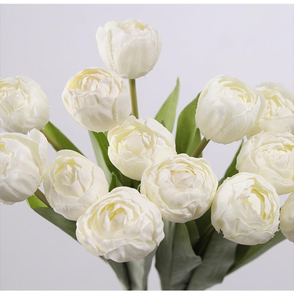 Silk Artificial Tulip Bouquet DIY Flower Floral Arrangement Simulation Flowers Realistic Fake Flower Photography Props