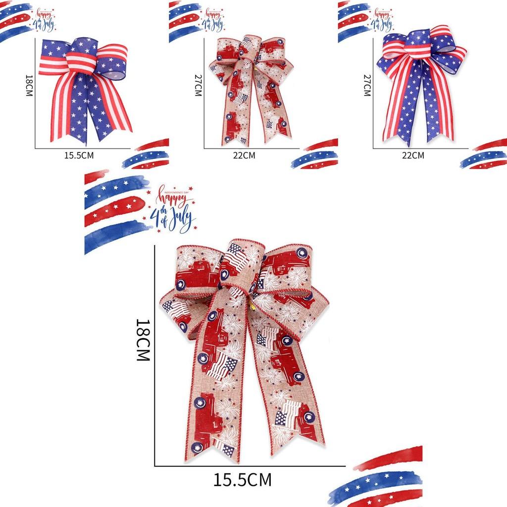 Day Vibrant Independence Decorative Bows In Red White And Blue For Festive Occasions