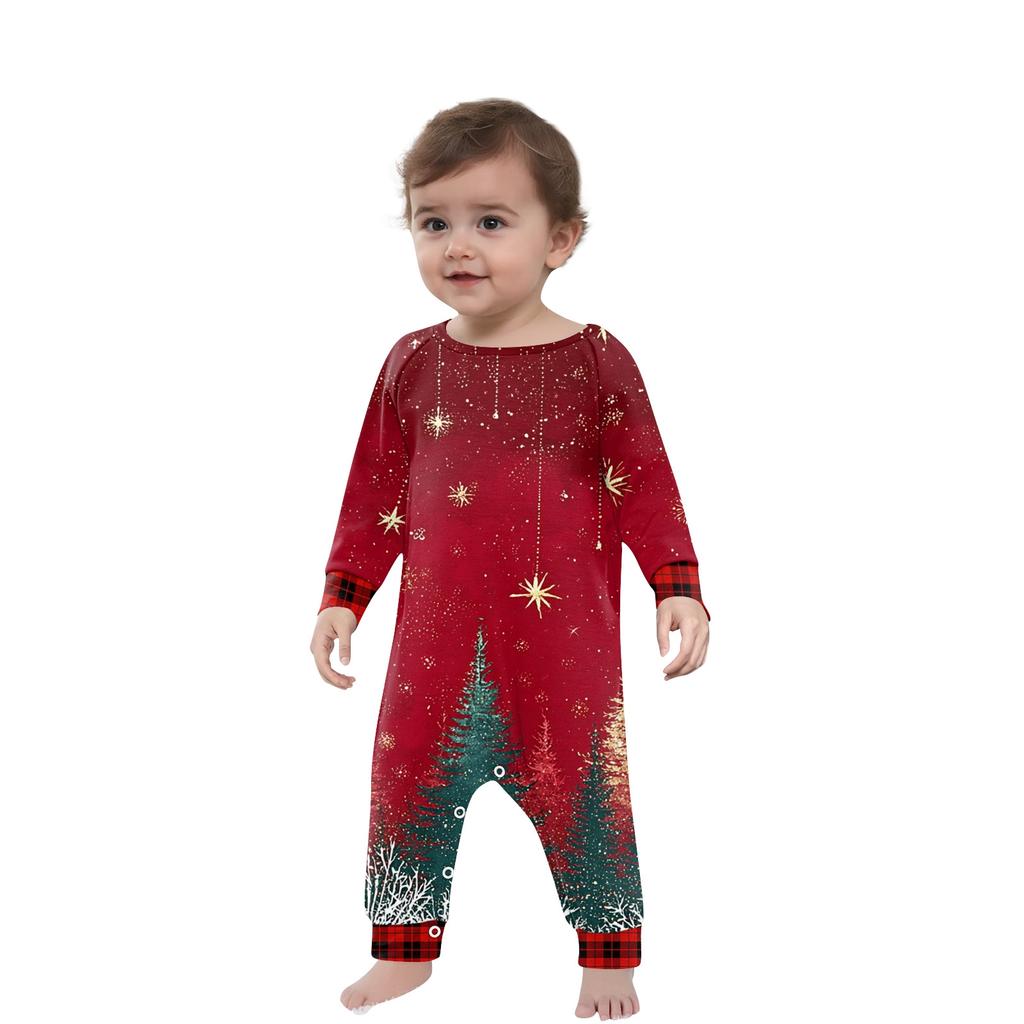 Christmas Prints Family Matching Long Sleeve Tops+Pants Set Family Matching Sets
