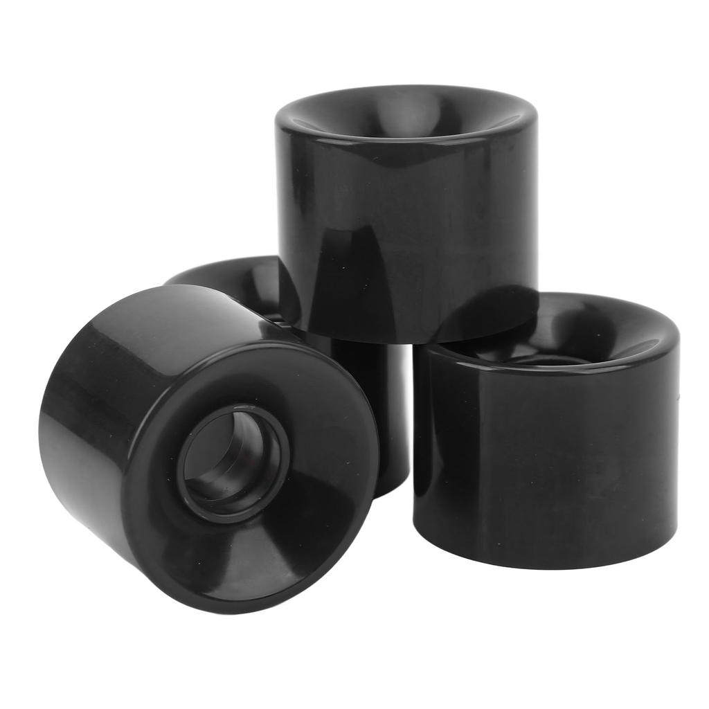 4PCS PU Skateboard Wheel Replacement Low Noise Multifunctional Land Surfboard Roller Casters Black
