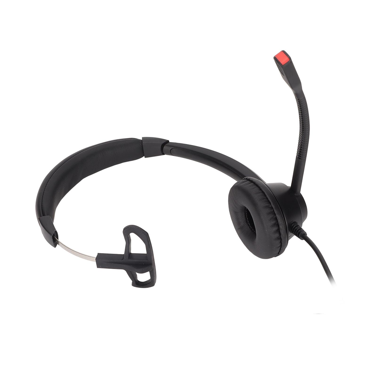

Single Ear Telephone Headset Noise Reduction Volume Adjustment Mute USB Business Headset with Mic Black H390‑USB‑1