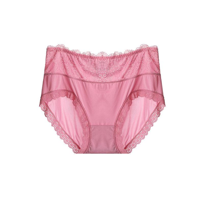 

Трусики больших размеров с высокой талией, трусики из ледяного шелка для женщин, трусы, кружевное нижнее белье 4XL