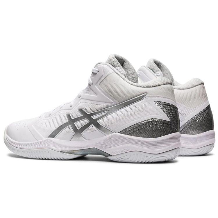 Asics Gel-Hoop V12 Round Toe Fabric Synthetic Leather Low-Top Basketball Shoes Unisex sneaker White Silver 1063A021-101