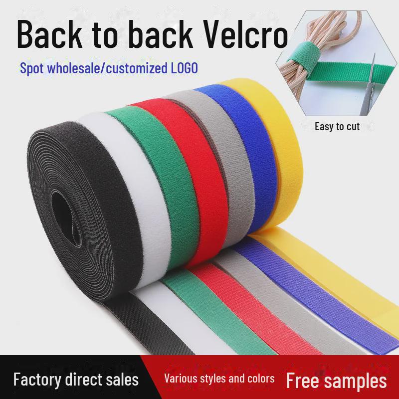 Doppelseitige Klett-Kabelbinder - Selbstklebende Nylon-Klettverschlüsse für Kabelmanagement