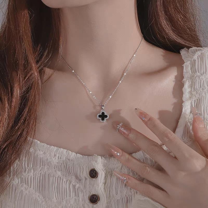 

Женская летняя длинная цепочка для свитера с листьями травы, женская цепочка из титановой стали, легкое роскошное простое универсальное ожерелье с подвеской 20-50cm серебряный