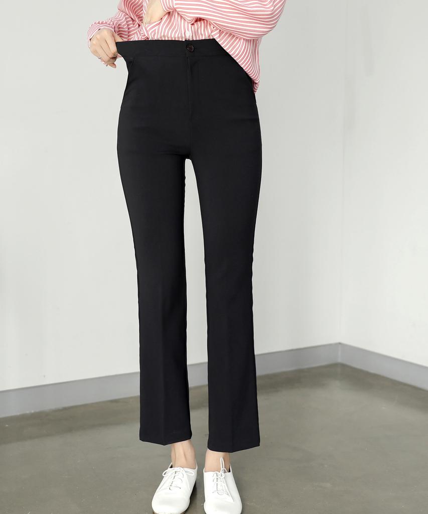 Ppaeppae Hidden Elastic Waist, Long Rise, Comfortable High Slacks