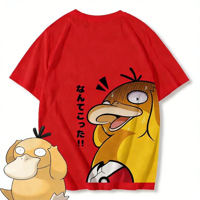 Anime Pokemon Psyduck Printed T-shirt Men's and Women's T-shirt Men's Tops Harajuku Y2K T-shirt 2026 Summer New Tee Streetwear