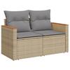 6 Piece Garden Sofa Set with Cushions Beige Poly Rattan