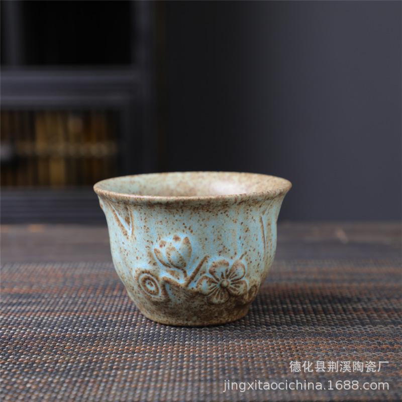Ceramic Master Cup Kung Fu Teacup Retro Ceramic Cup Outdoor Camping Cup Household Coarse Pottery Tea Cup