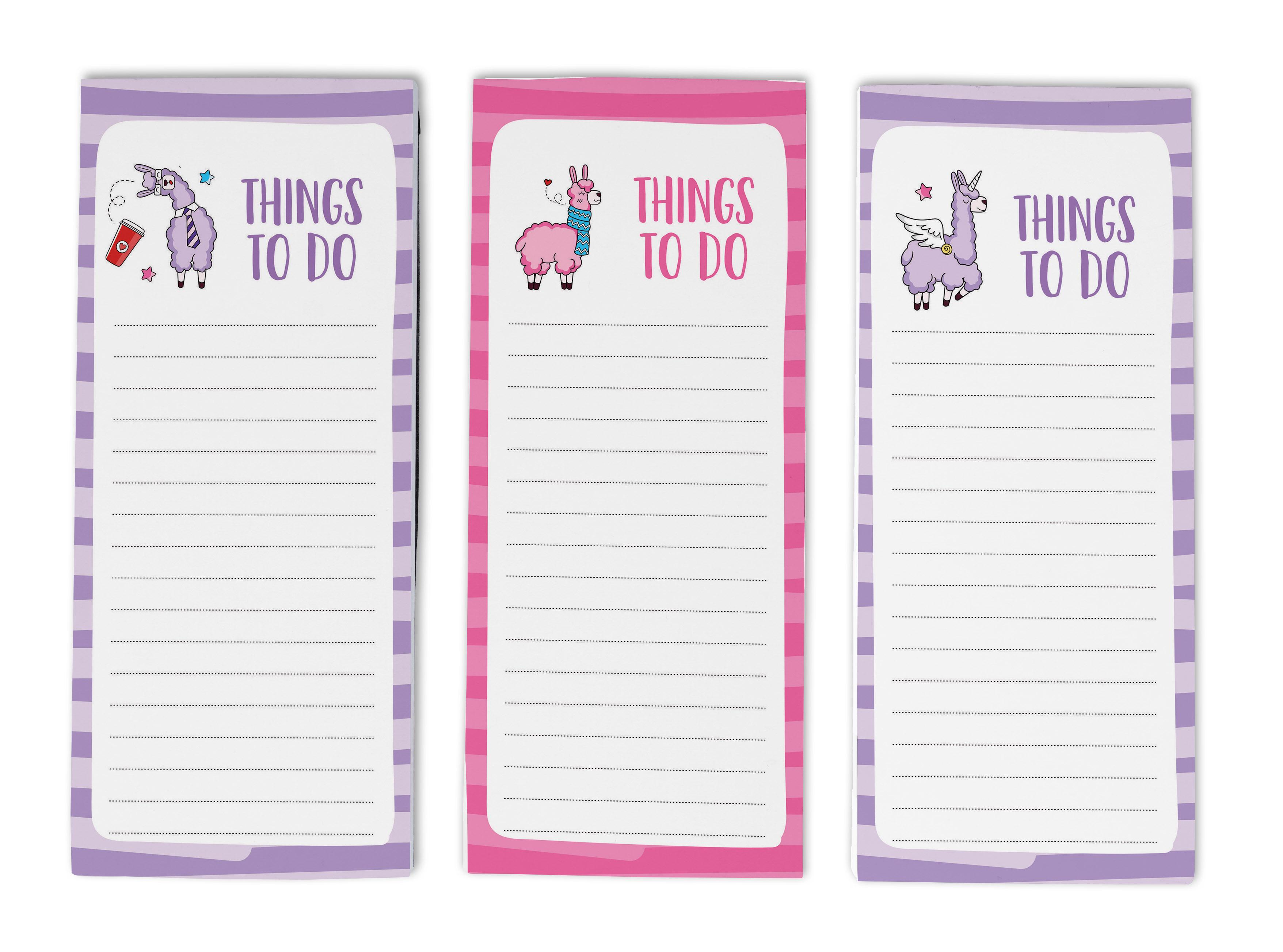 

Inkdotpot Pack из 3 магнитных блокнотов со списком дел на холодильник - магнитные блокноты для холодильника- (50 листов 8.75x3.8 cm фиолетовый