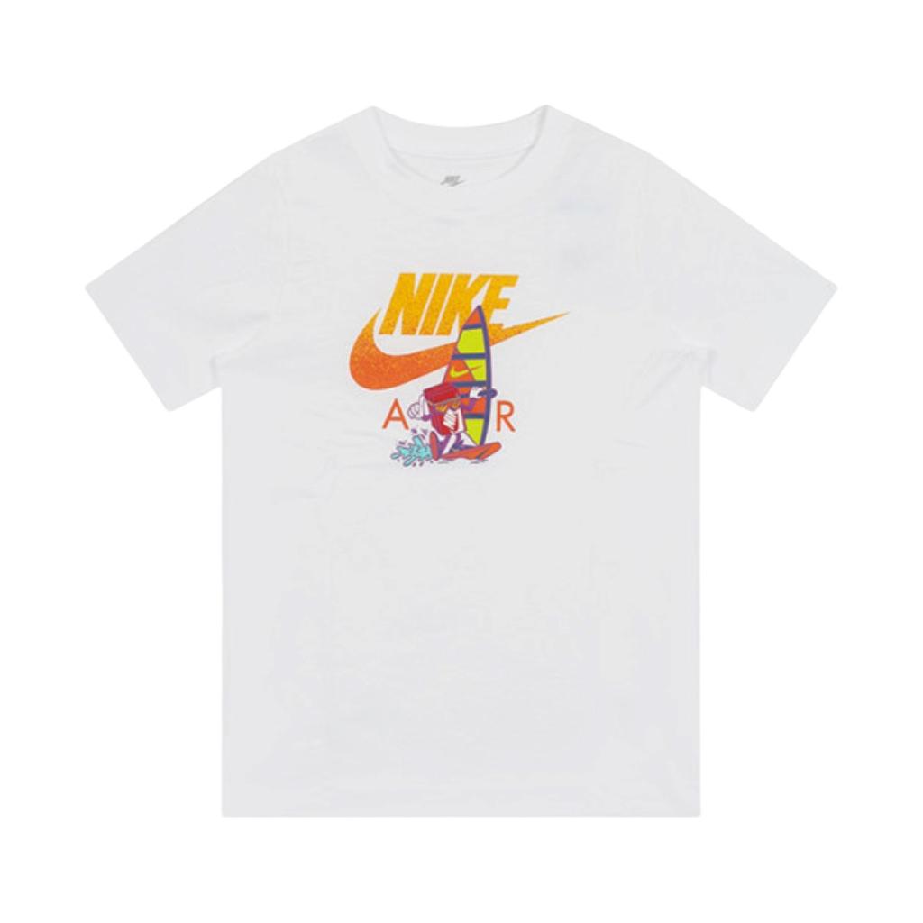 Nike Anime Print Logo Crew Neck Short Sleeve T-Shirt Kids Tops White FV5346-100