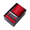 5Pcs/Set Silk Tie Suit Set Bright Color Tie Collar Clip Pocket Square Cufflinks Set Business Weddings Wear Formal Accessories